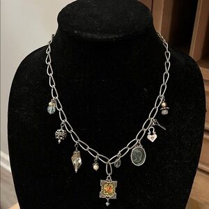 Brighton Charm Necklace “Bella Vita Rose” Retired Vintage Look 16”-18” Victorian